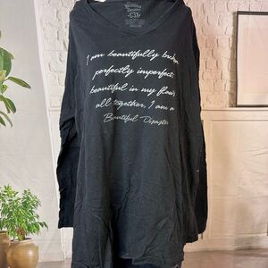 Beautiful disaster Black Long Sleeve Graphic Tee 3x